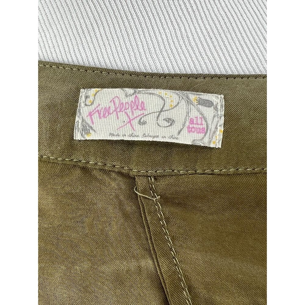 Free People Boho Kimono Jacket | Olive Green Flowy Duster Open Front Cottagecore - Picture 10 of 15
